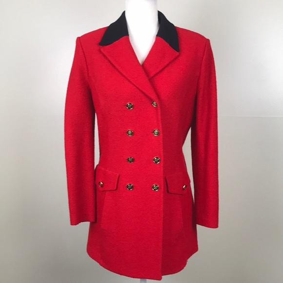 St. John Jackets & Blazers - ST. JOHNS Collection Double Breasted Red Jacket